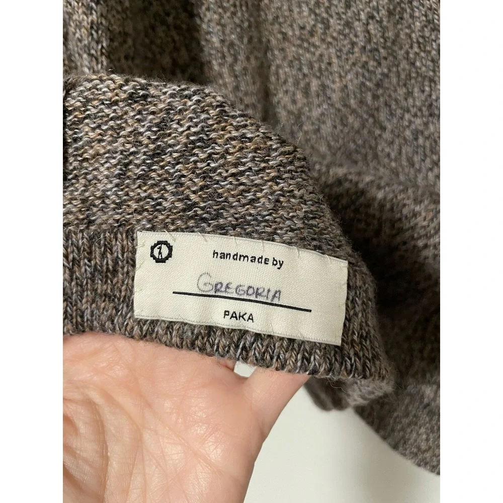 Paka The Hoodie Unisex Large Gray Brown Pullover Royal Alpaca Merino Blend